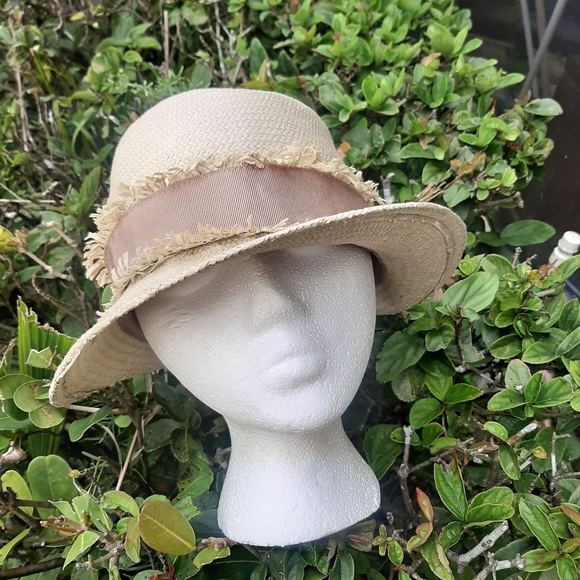 J. Crew Straw Ribbon Boho Country Girl Cloche Bucket Hat - Picture 10 of 12
